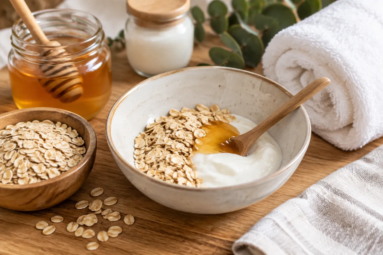 mască de față făcută în casă cu ingrediente din bucătărie